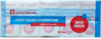 Zyskaj zdrowie Chusteczki higieniczne 3-warstwowe 