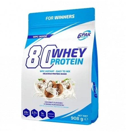 6PAK 80 WHEY PROTEIN Coconut 908 g