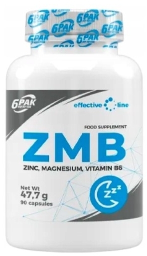 6PAK ZMB Magnez+Witamina B+Cynk 90 kapsułek