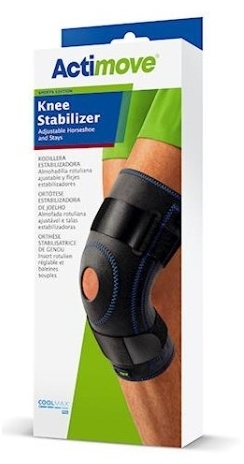 ACTIMOVE Orteza stawu kolanowego z regulowana pelotą rozmiar M Czarny 1 sztuka