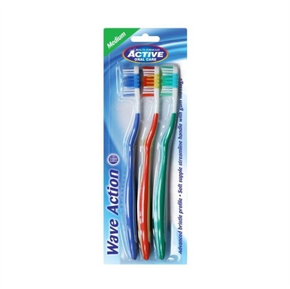 ACTIVE Szczoteczki do zębów Wave Action 3 sztuki