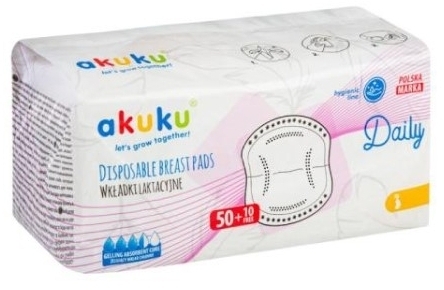 AKUKU Wkładki laktacyjne DAILY A0160 60 sztuk