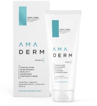 AMADERM ATOPIC Lekki Krem emolientowy do twarzy i ciała 200 ml