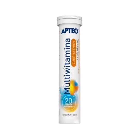 APTEO Multiwitamina z żeń-szeniem 20 tabletek musujących