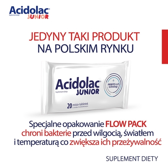 Acidolac Junior Misio-tabletki truskawkowy probiotyk x3