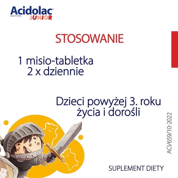 Acidolac Junior Misio-tabletki truskawkowy probiotyk x3