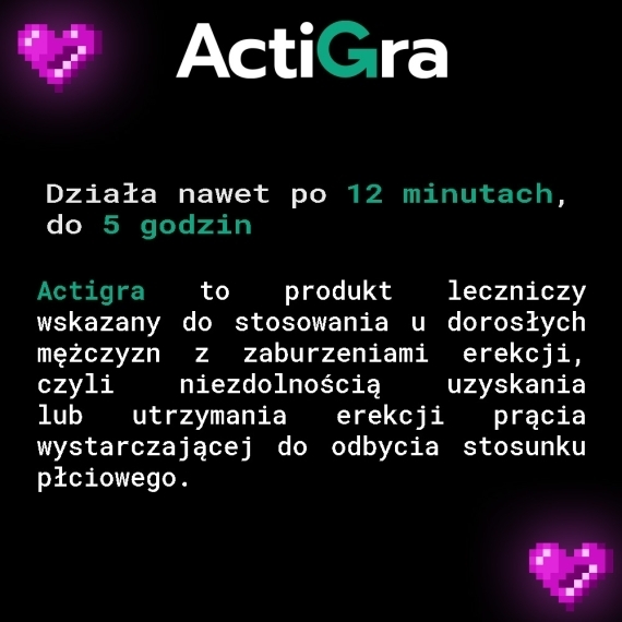 Actigra 25mg 4 tabletki powlekane