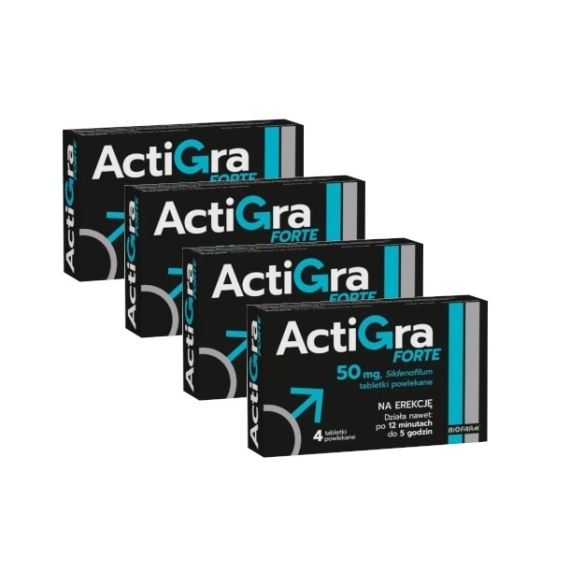 Actigra Forte 0,05g 4 tabletki powlekane Wielopak x4