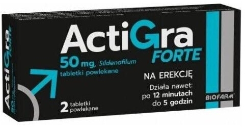 Actigra Forte tabl.powl. 0,05 g 2 tabl.