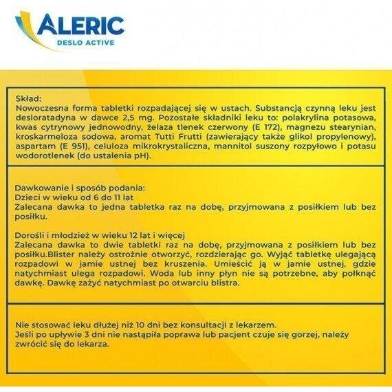 Aleric Deslo Active 2,5 mg 10 tabletek