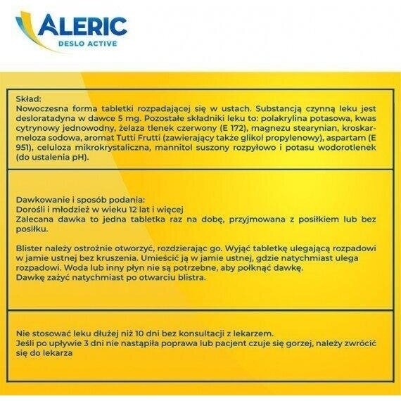 Aleric Deslo Active 5 mg 10 tabletek