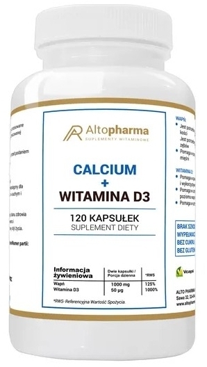 Altopharma Calcium + Witamina D3 120 kapsułek