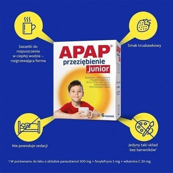 Apap Przeziębienie Junior proszek 6 saszetek