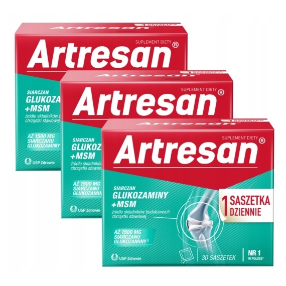 Artresan na stawy glukozamina+ MSM 30 saszetek Wielopak x3