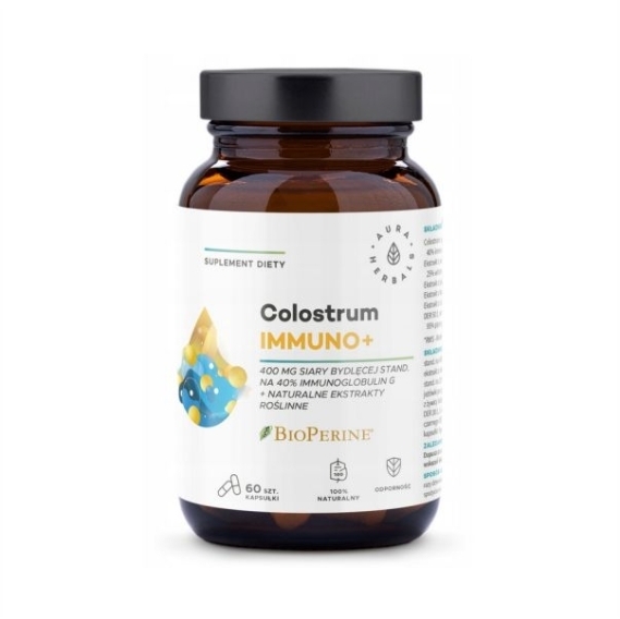 Aura Colostrum Immuno + BioPerine 60 kapsułek