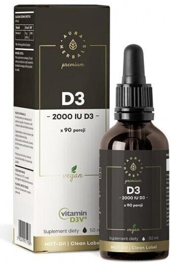 Aura Herbals Premium Witamina D3 2000iu Vegan 50ml