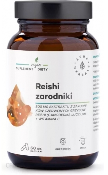 Aura Herbals Reishi zarodniki + witamina C 60 kapsułek