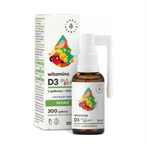 Aura Witamina D3 Vegan dla dzieci aerozol 30 ml