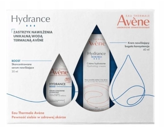 Avene Hydrance Zestaw krem nawilżający 40ml + Skoncentrowane serum nawilżające 30ml