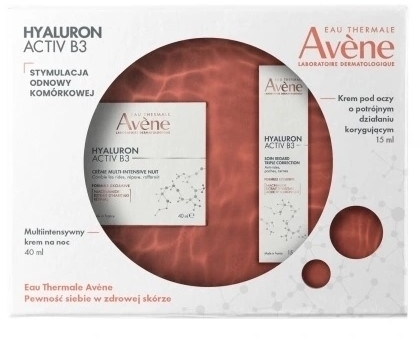 Avene zestaw Hialuron Active B3 Multiaktywny krem na noc 40ml + krem pod oczy 15ml