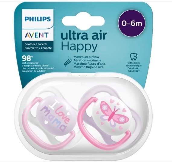 Avent Smoczek uspok.0-6 GIRL SCF080/02 2 sztuki