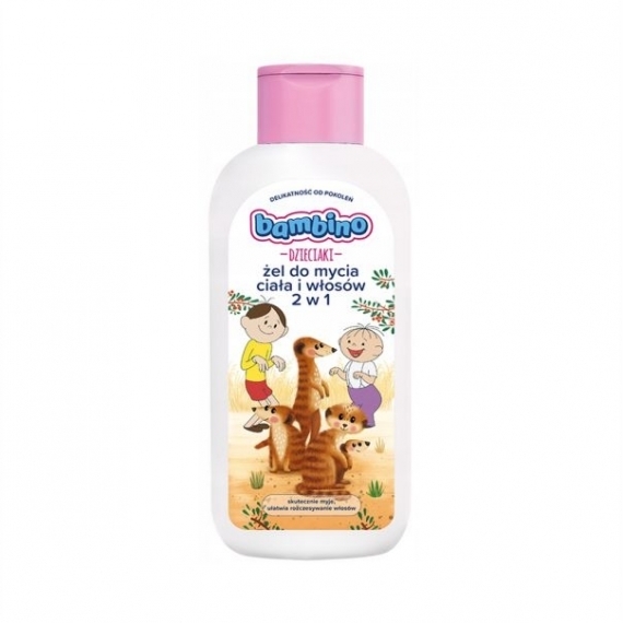 BAMBINO Dzieciaki Żel do mycia ciała i włosów 2w1 Surykatki 400 ml