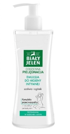 BIAŁY JELEŃ Emulsja do higieny intymnej szałwia ogórek 265 ml