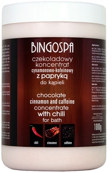 BINGOSPA Czekoladowy koncentrat cynamonowo - kofeinowy z papryką do kąpieli 1000 g
