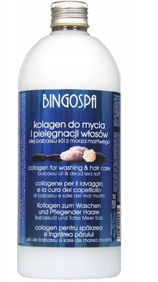 BINGOSPA Kolagen do mycia i pielęgnacji włosów z olejem babassu i minerałami z Morza Martwego 500 ml