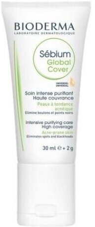 BIODERMA SEBIUM GLOBAL COVER Koloryzujący krem przeciwtrądzikowy 30 ml