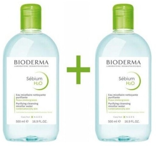 BIODERMA SEBIUM H2O Płyn micelarny 500 ml + 500 ml