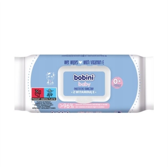 BOBINI BABY Chusteczki nawilżane z vitaminą E dla niemowląt 70 sztuk