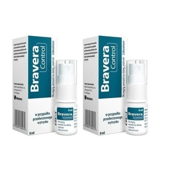 BRAVERA CONTROL aerozol na skórę 8 ml Wielopak x2