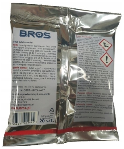 BROS-kulki na mole kwiatowe 20 sztuk