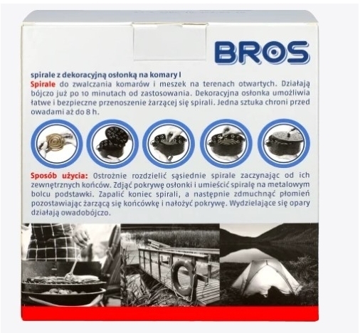 BROS-spirale na komary z dekoracyjną osłonką stalową 6 sztuk
