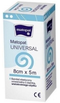 Bandaż elastastyczny Matopat Universal 5mx 8cm z zapinką