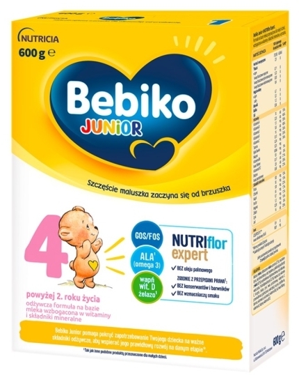 Bebiko Junior 4 odżywcza formuła na bazie mleka dla dzieci powyżej 2. roku życia 600 g