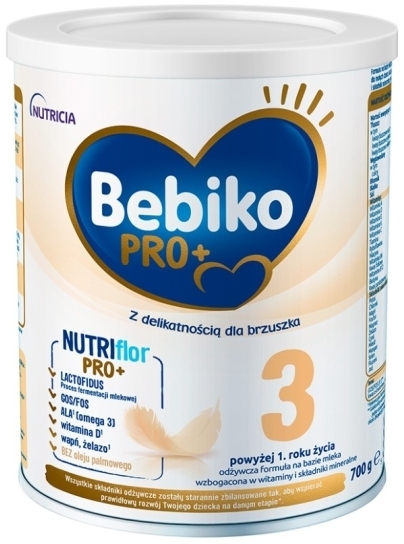 Bebiko PRO+ 3 odżywcza formuła na bazie mleka dla dzieci powyżej 1. roku życia 700 g