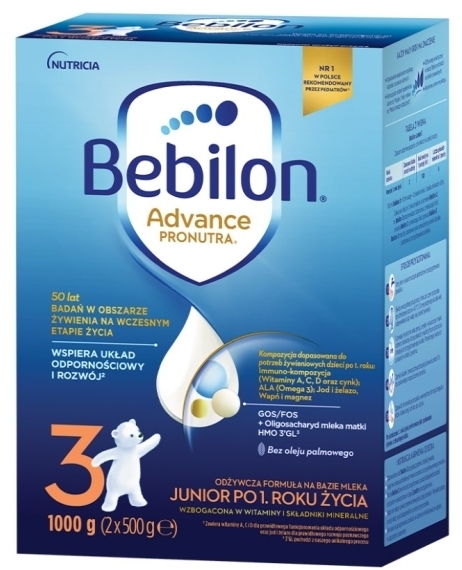 Bebilon 3 Advance Pronutra Junior formuła na bazie mleka po 1. roku życia 1000 g