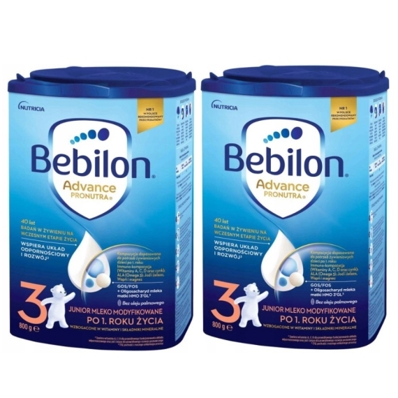 Bebilon 3 Advance Pronutra Junior formuła na bazie mleka po 1. roku życia 800 g Wielopak x2