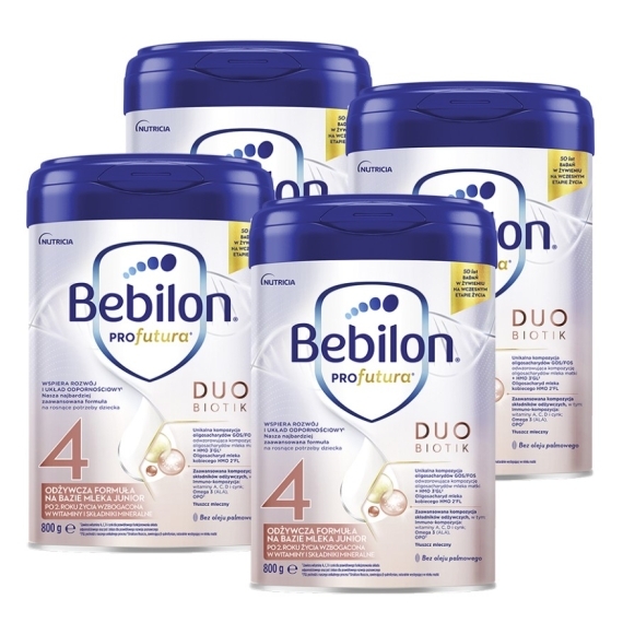 Bebilon PROfutura DUOBIOTIK 4 formuła na bazie mleka po 2. roku życia 800 g Wielopak x4