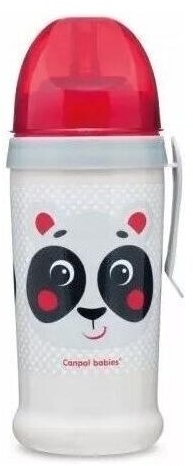 Bidon niekapek - Hello Little - panda 350 ml 56/510 beżowy