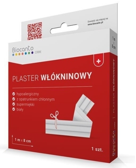 Biocanto Plaster włókninowy z opatrunkiem 1m x 8cm 1 sztuka
