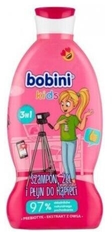 Bobini kids szampon, żel i płyn do kąpieli 3w1 blogerka 330ml