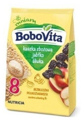 BoboVita Kaszka Zbożowa Bezmleczna Jabłko Śliwka Po 8 miesiącu życia 180g