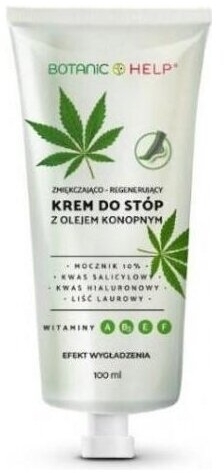 BotanicHELP Krem do stóp i pękających pięt z olejem konopnym 100 ml