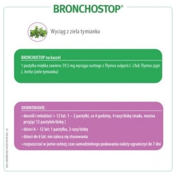 Bronchostop na kaszel 20 pastylek