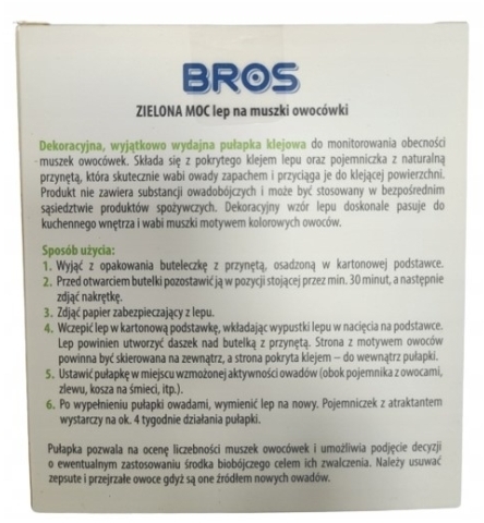 Bros-Zielona moc lep na muszki owocówki 2 sztuki