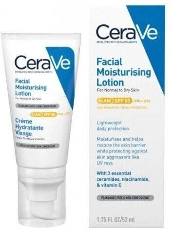 CERAVE Nawilżający Krem do twarzy SPF50 52 ml