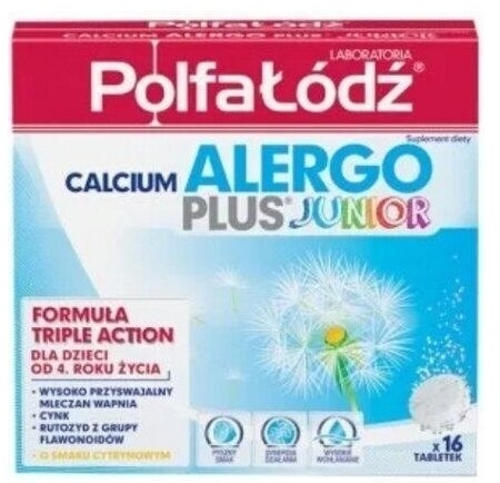 Calcium Alergo Plus Junior 16 tabletek musujących